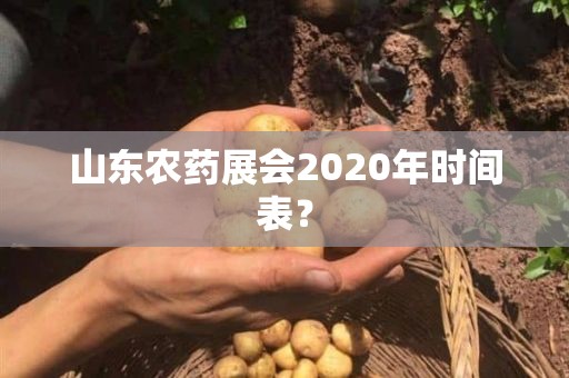 山东农药展会2020年时间表？